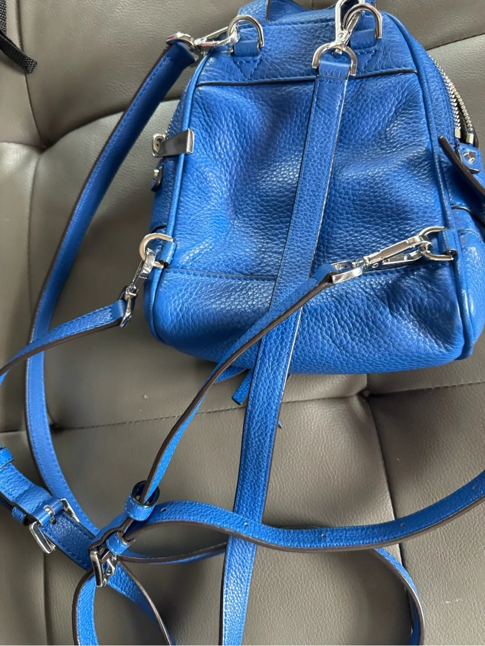 Michael Kors Royal Blue Pebbled Leather Mini Backpack